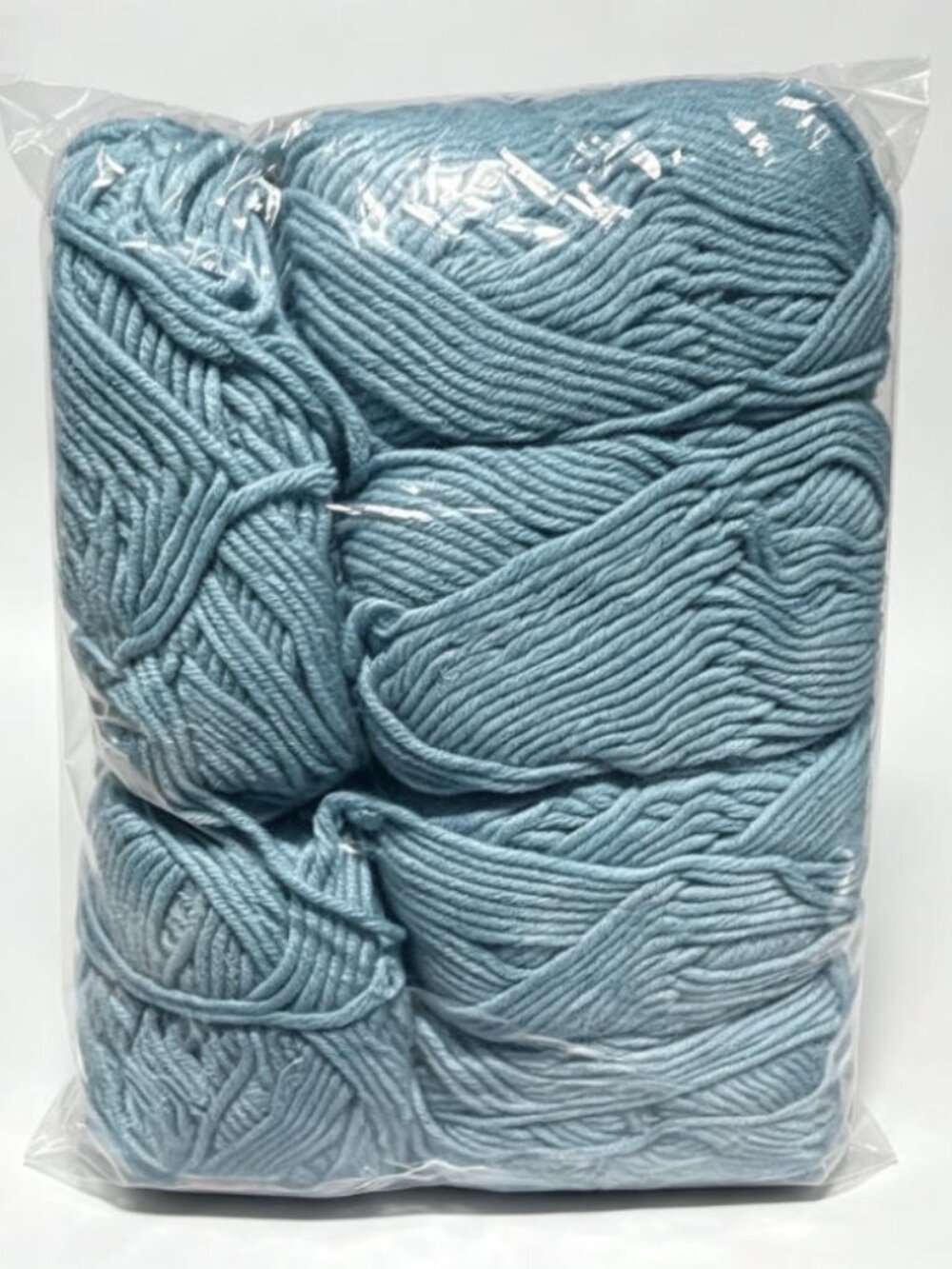 6 Skeins Light Blue Combed Silk Cotton Yarn Set,Soft Hand Knitting Crochet Thre